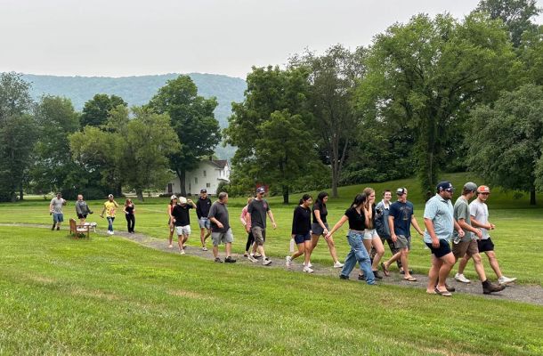 CT State students and community members participating in a walkathon event.