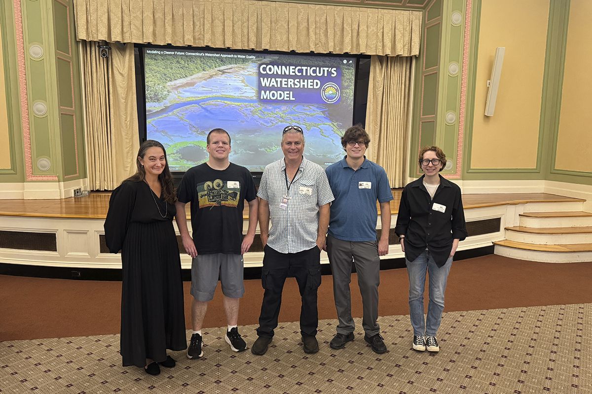 Kathleen Knight (DEEP), Jimmy Burch (student), Dan Nocera (CNM), Matthew Kraines (CNM) and Gillian LeBlanc (student)