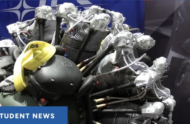 CT State aerospace student working with aircraft equipment in a classroom or lab setting.