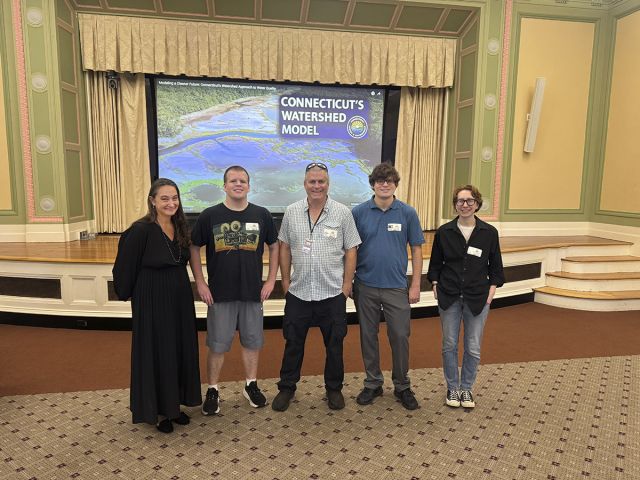Kathleen Knight (DEEP), Jimmy Burch (student), Dan Nocera (CNM), Matthew Kraines (CNM) and Gillian LeBlanc (student)