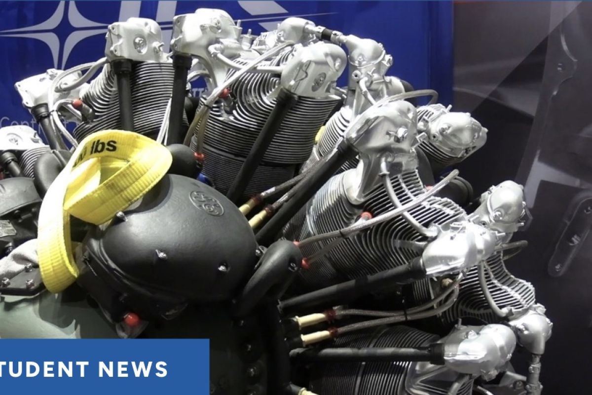 CT State aerospace student working with aircraft equipment in a classroom or lab setting.