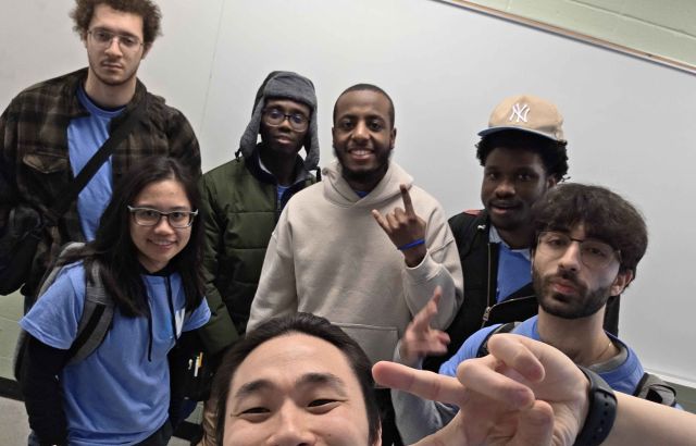 Group of students smiling together